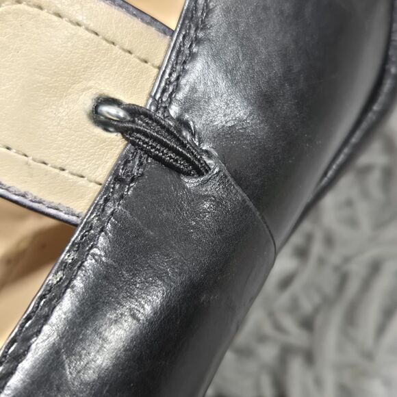 Antonio Melani Womens Size 7.5M Black Leather Stretch Buckle Block Heels Pumps - Picture 6 of 9